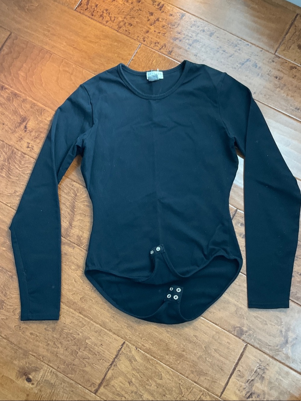 Express Black Long-Sleeve Snap-Front Bodysuit